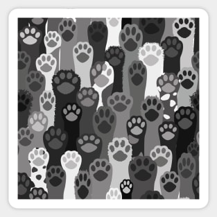 Pawsome Pattern - Black and White Sticker